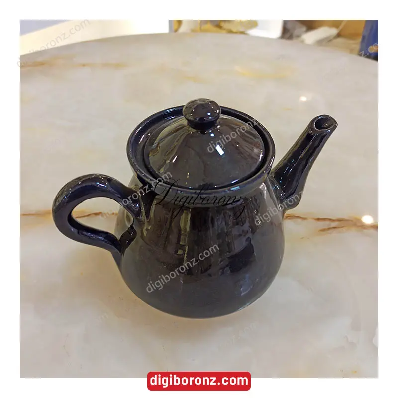 قوری سفالی کوچک سرمه ای