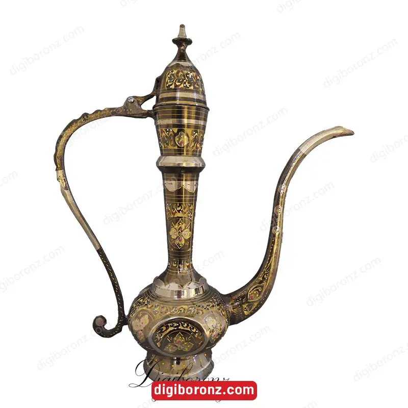 آفتابه گلاب پاش برنجی برنزی مدل طرح وایت سایز 16 اینچ