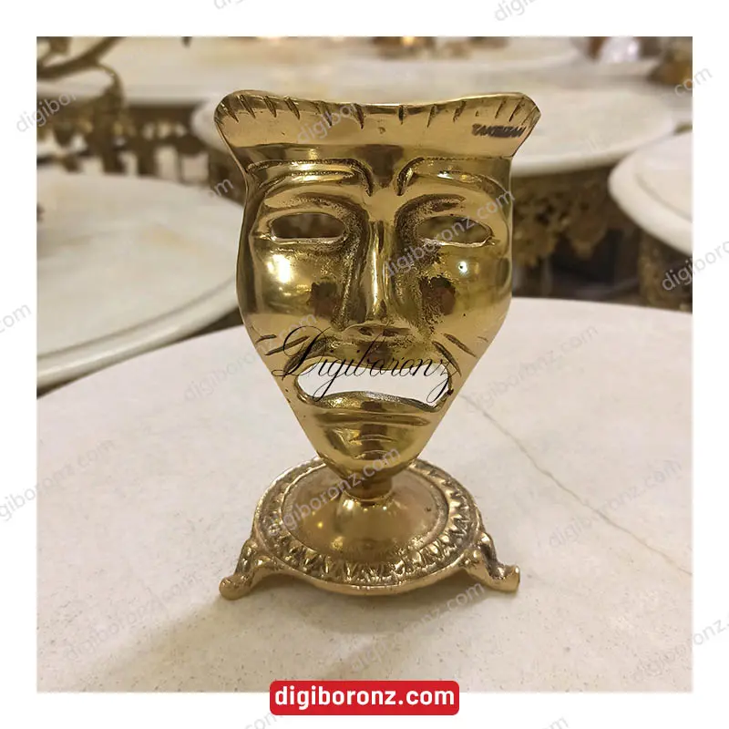 دکوری برنجی برنزی صورتک گربه پایه دار