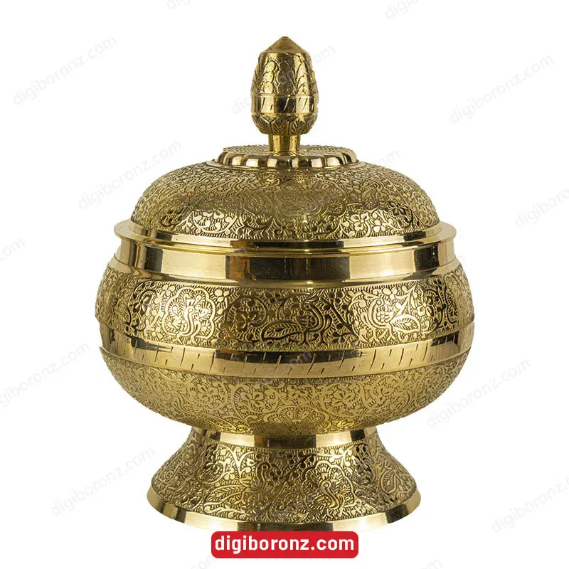 شکلات خوری یوفو برنجی برنزی طرح طاووس